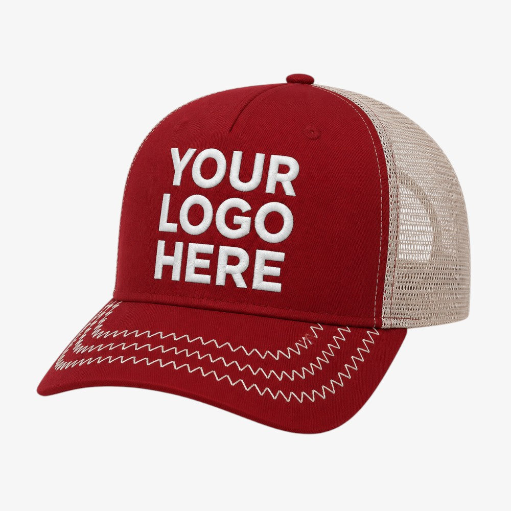 5 Panel Baseball Caps with Mesh Back