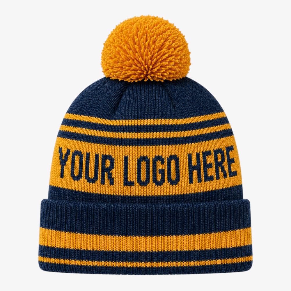 Two-Tone Pom Cuffed Beanies