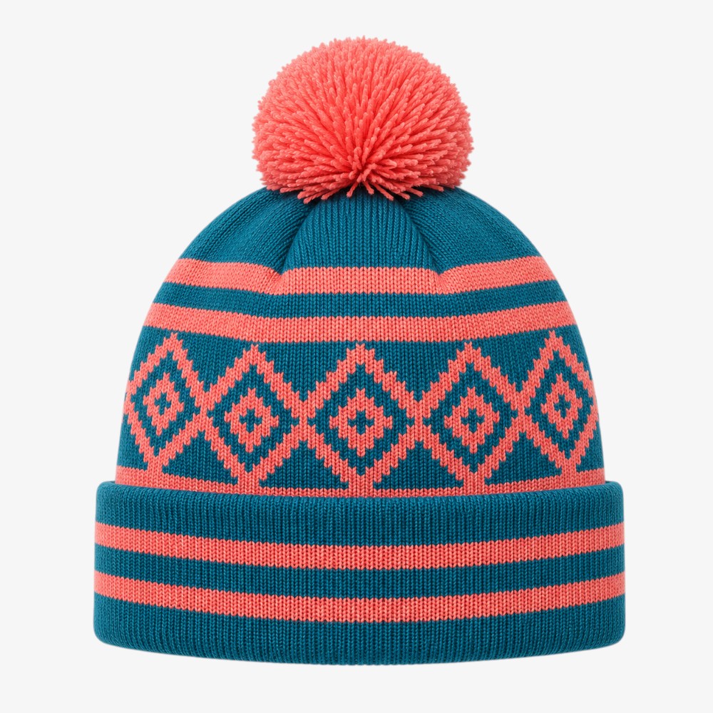 Two-Tone Pom Cuffed Beanies