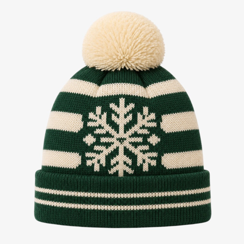 Two-Tone Pom Cuffed Beanies