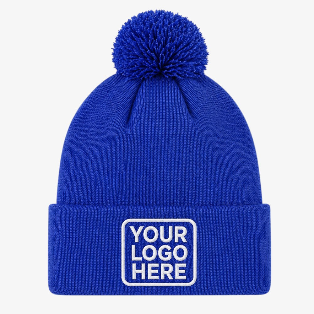 Two-Tone Pom Cuffed Beanies