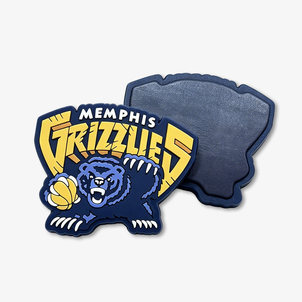 PVC fridge magnets with Memphis Grizzlies basketball team logo, showing front printed design and magnetic back